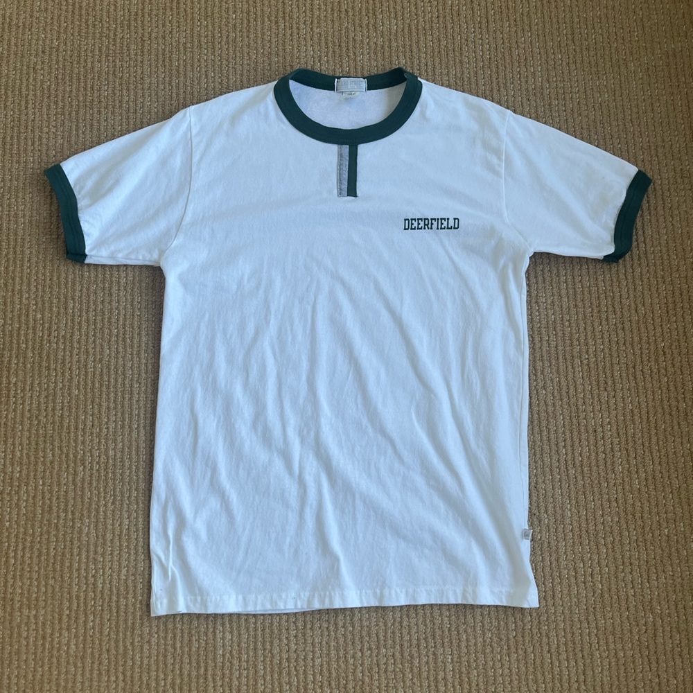 ❌ SOLD Third Street Vintage Made in USA White With Green Edge Deerfield men’s